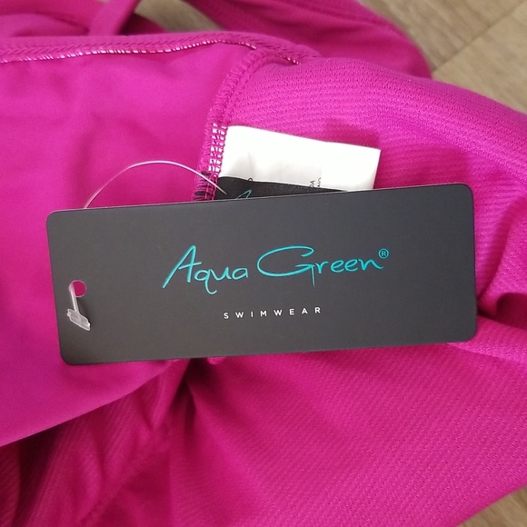 NWT Aqua Green Purple Pink One Piece Swimsuit Size 16 - Picture 8 of 9